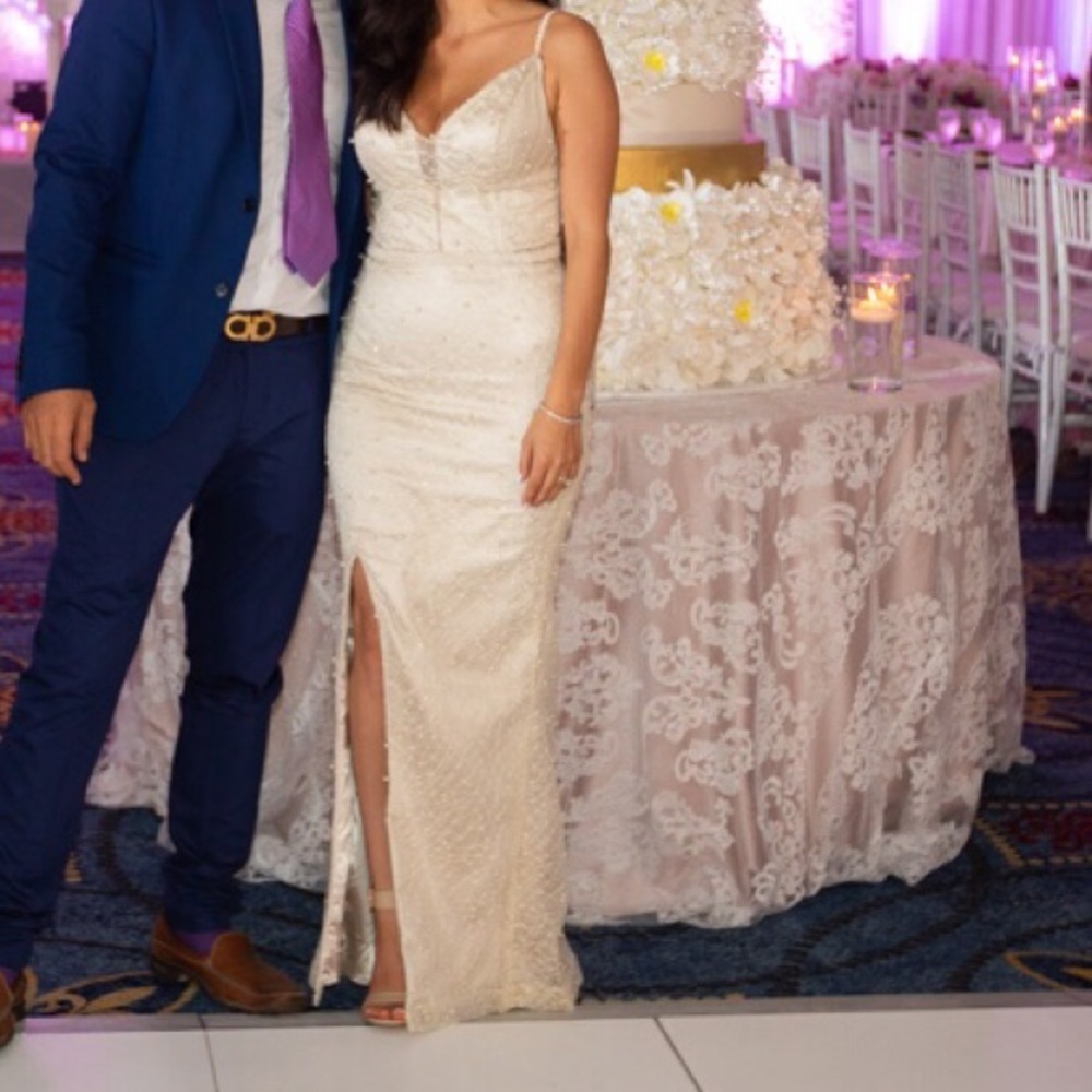 Pearl Custom evening gown size 2 $150